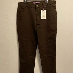 Gloria Vanderbilt Amanda Coffee Roast Slimming Jeans Size 18 Brand New
